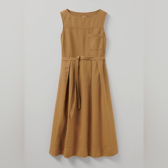 Toast Inspiration Linen Cotton Maxi Dress EUC US12 - Picture 1 of 6